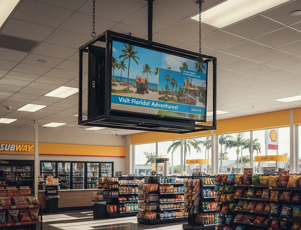 Indoor Ceiling-Mounted LCD Screens