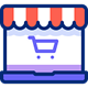 E-commerce shopping cart icon for digital retail